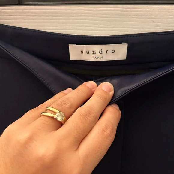 ! SANDRO WOMENS PANTS navy blue size 38 - Picture 3 of 5